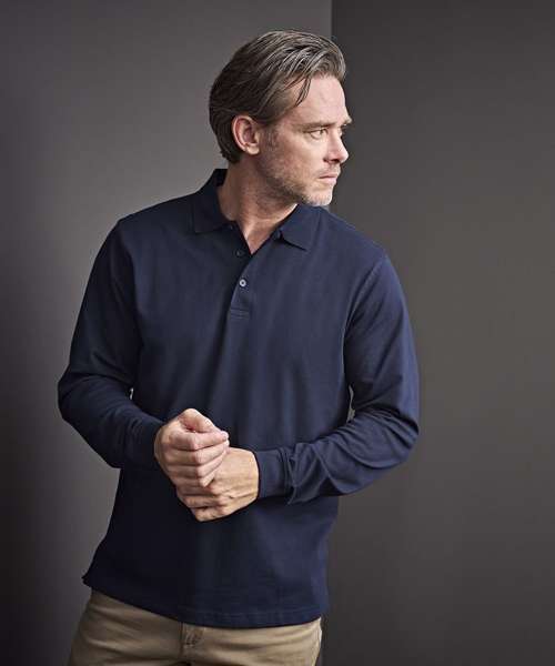 Luxury stretch long sleeve polo (1406)